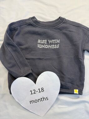 RISE Little Earthling - long sleeve pullover sweatshirt/sweater. Size 12-18 mo